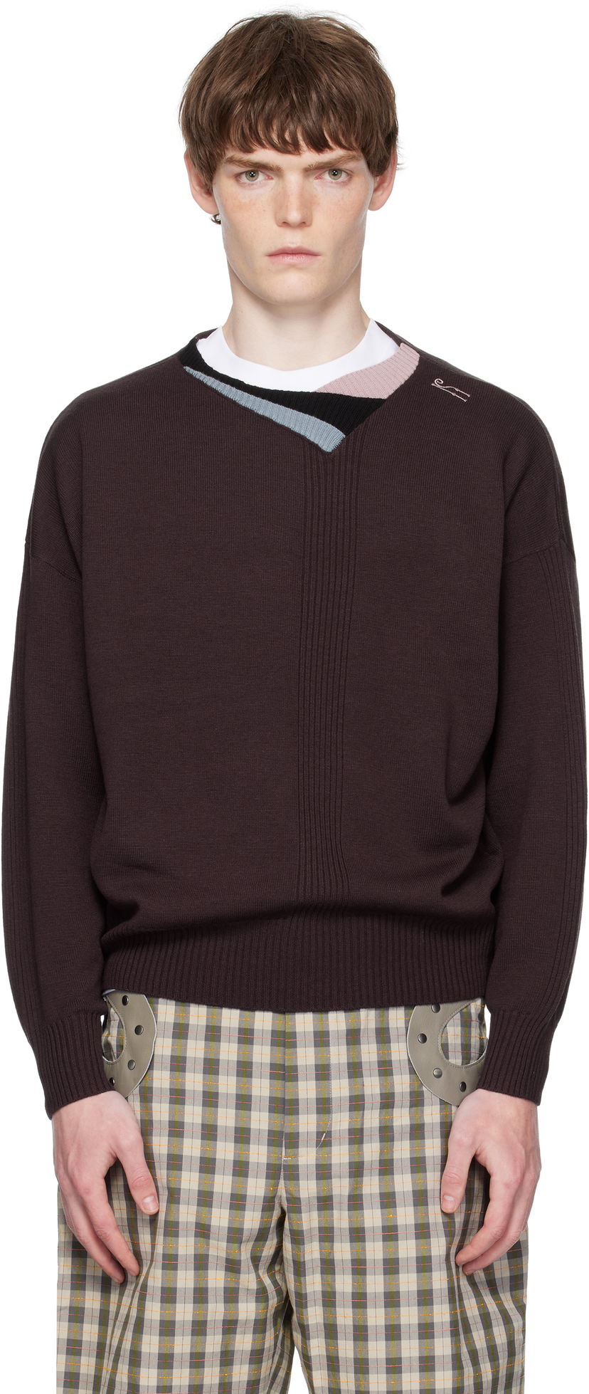 Sweater KIKO KOSTADINOV Kiko Kostadinov Vig Multi Collar Sweater Brun | KKAW25KN04-97