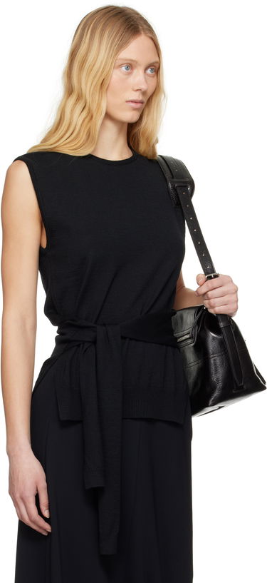 Sweater LEMAIRE Lemaire Trompe L'oeil Sleeveless Tie-Waist Sweater Sort | TO1323 LK087, 1