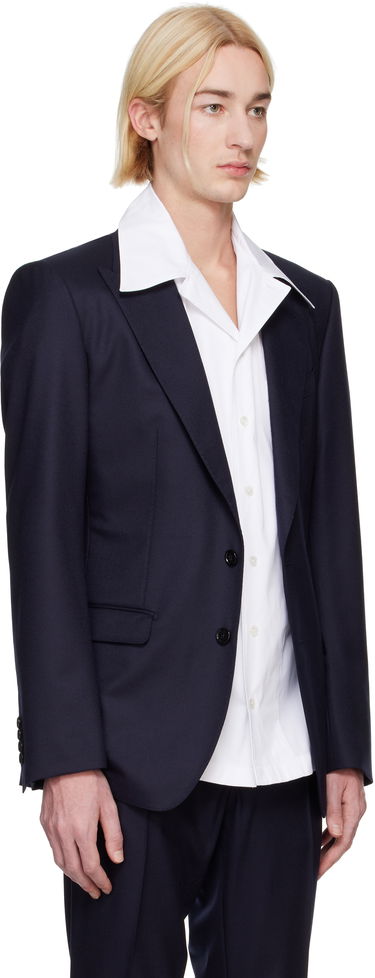 Jakke Dolce & Gabbana Designer Taormina-Fit Single-Breasted Blazer Blå | G2NW0TGI251, 1