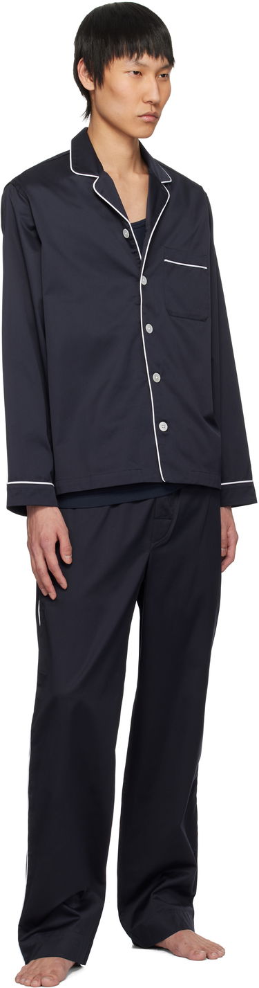 Pyjamas TEKLA Sateen Long-Sleeved Pyjama Shirt Blå | SWT-NAV & SWP-NAV, 3