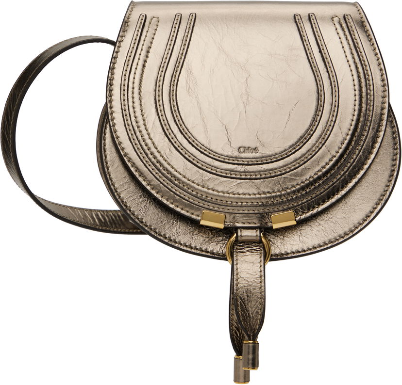 Skuldertaske CHLOÉ Small Metallic Leather Saddle Bag Metalisk | CHC25SS680O54