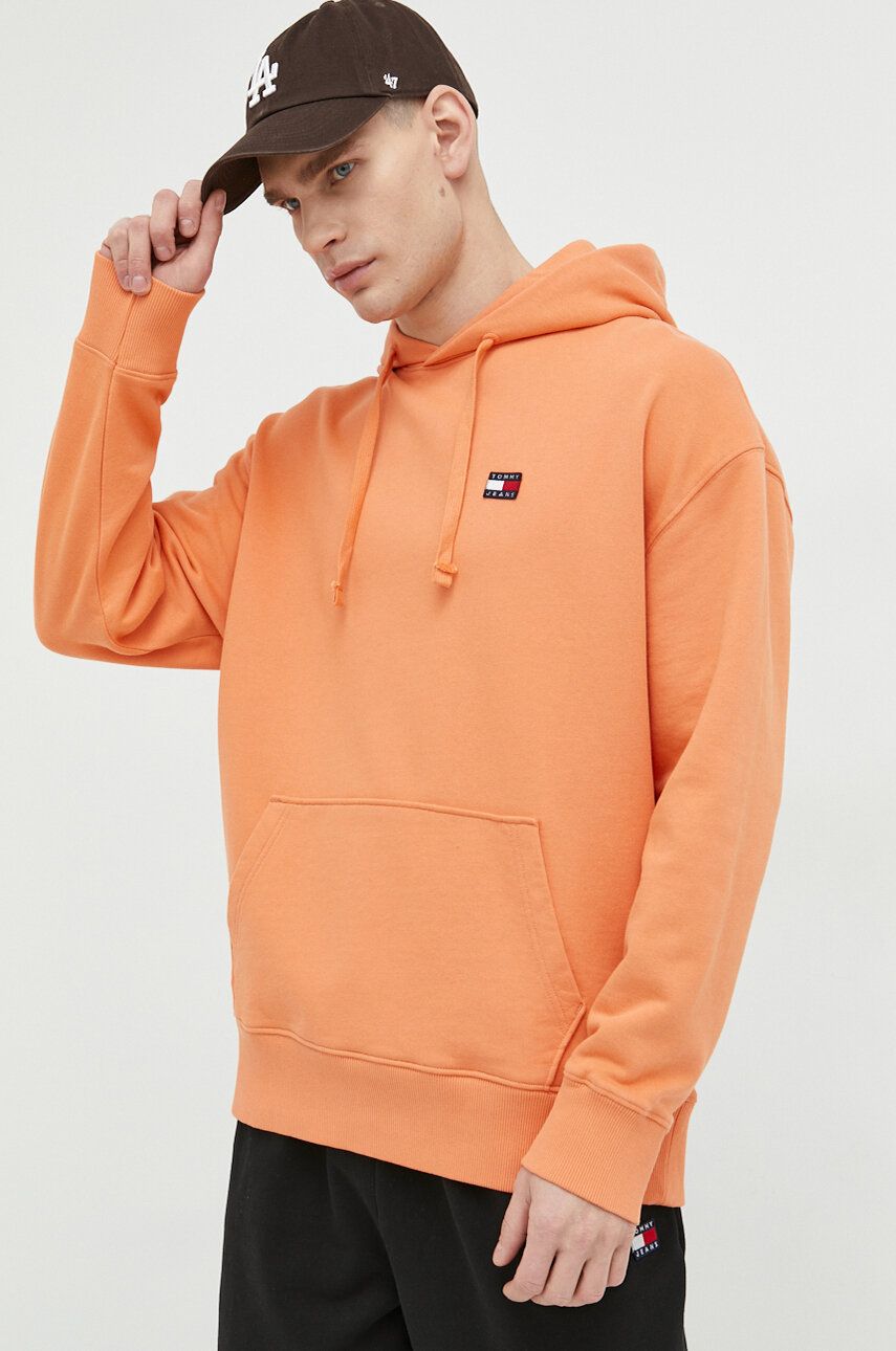 Sweatshirt Tommy Hilfiger Relaxed Fit Badge Hoody Orange | DM0DM16369.PPYX, 0