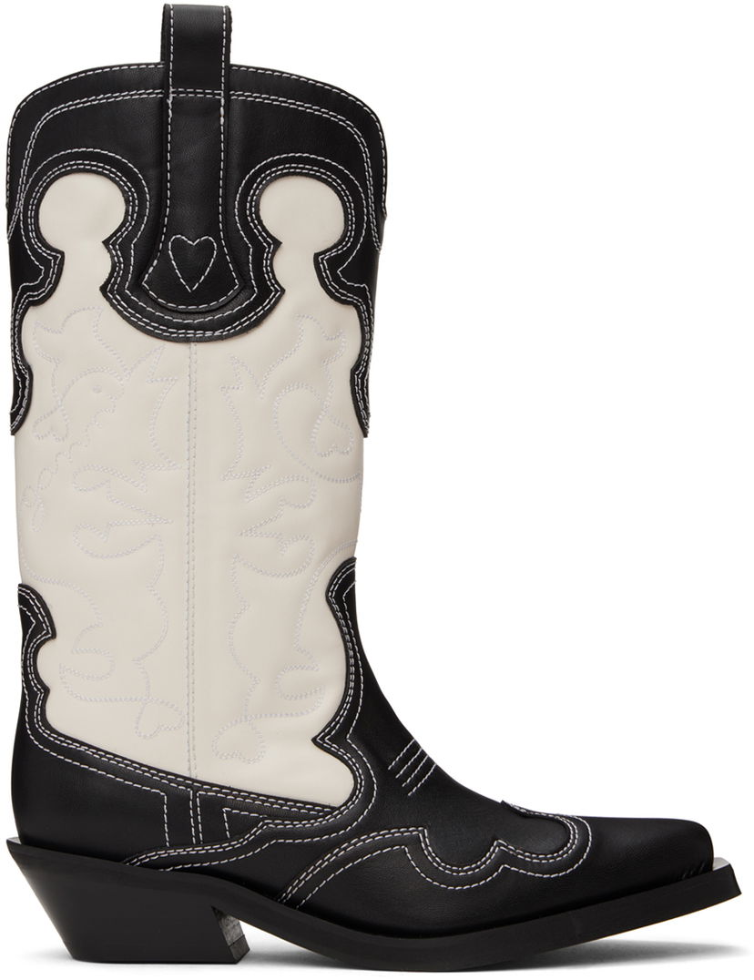 Sneakers og sko GANNI Mid Shaft Embroidered Western Boots Flerfarvet | S2862