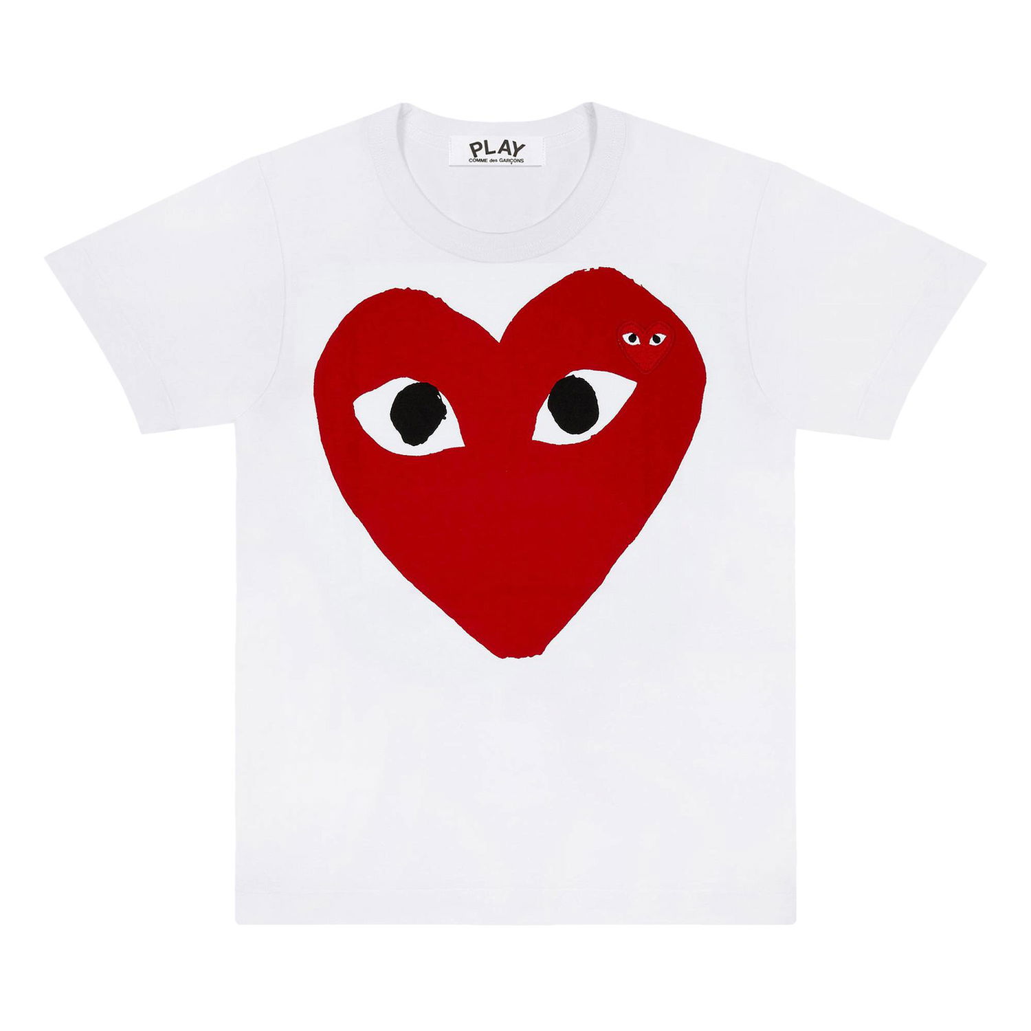 T-shirt Comme des Garçons PLAY Heart Emblem T-Shirt Hvid | AZ T025 051 1, 1