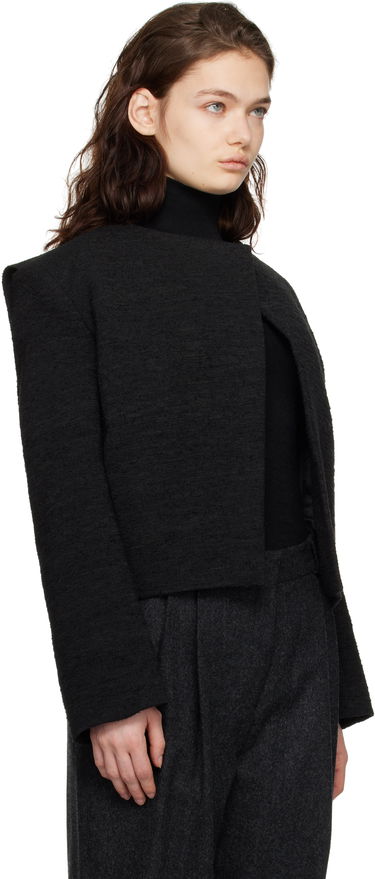 Vest TOTEME TOTEME Cropped Bouclé Jacket Sort | 251-WRO4309-FB0271, 1