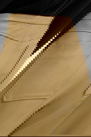 Bukser STAND STUDIO Stand Studio Rowena Wide Leg Leather Pants Beige | 66529.7870, 4
