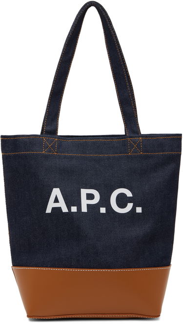 Rygsække og tasker A.P.C. Navy & Tan Small Axel Tote Sort | CODDP-M61568, 0