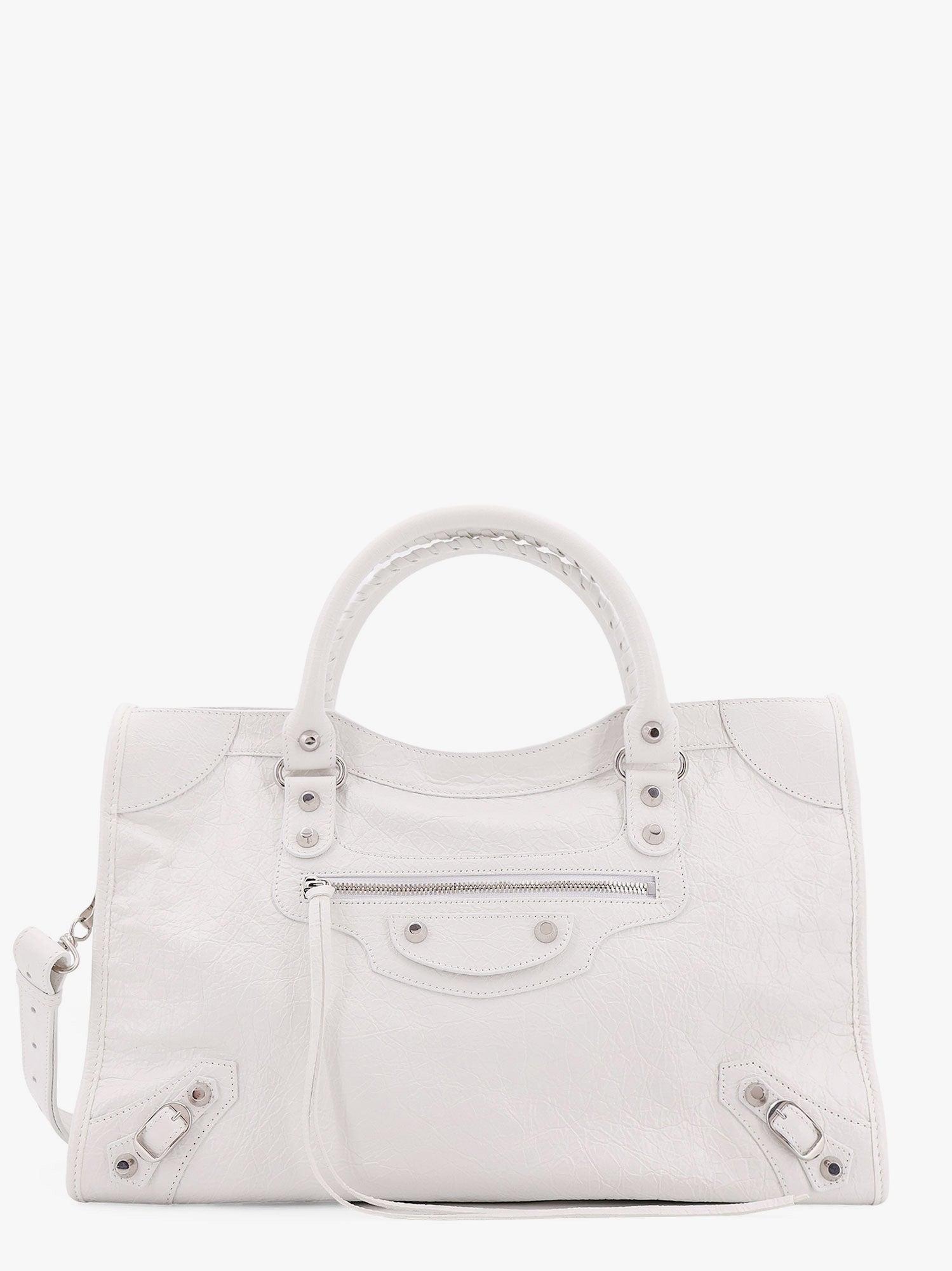 Håndtaske Balenciaga White Leather City Media Bag Hvid | 8230582AA9S9104, 0