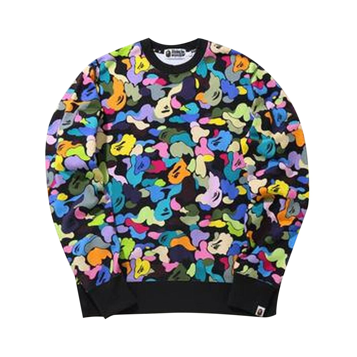 Sweater BAPE Multi Camo Crewneck Sort | 1G80 113 017 BLACK, 1