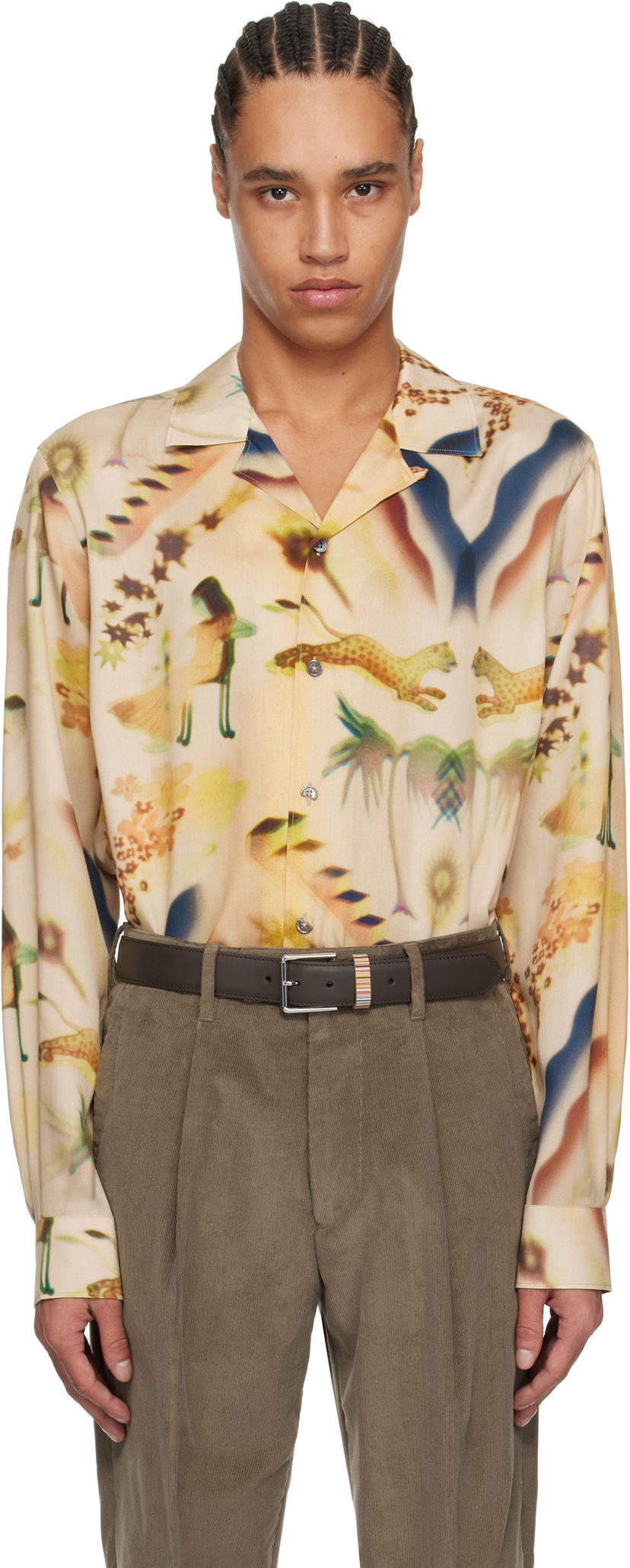 Skjorte Paul Smith Paul Smith Lumiere Print Shirt Beige | M1R-387Z-P02576-60