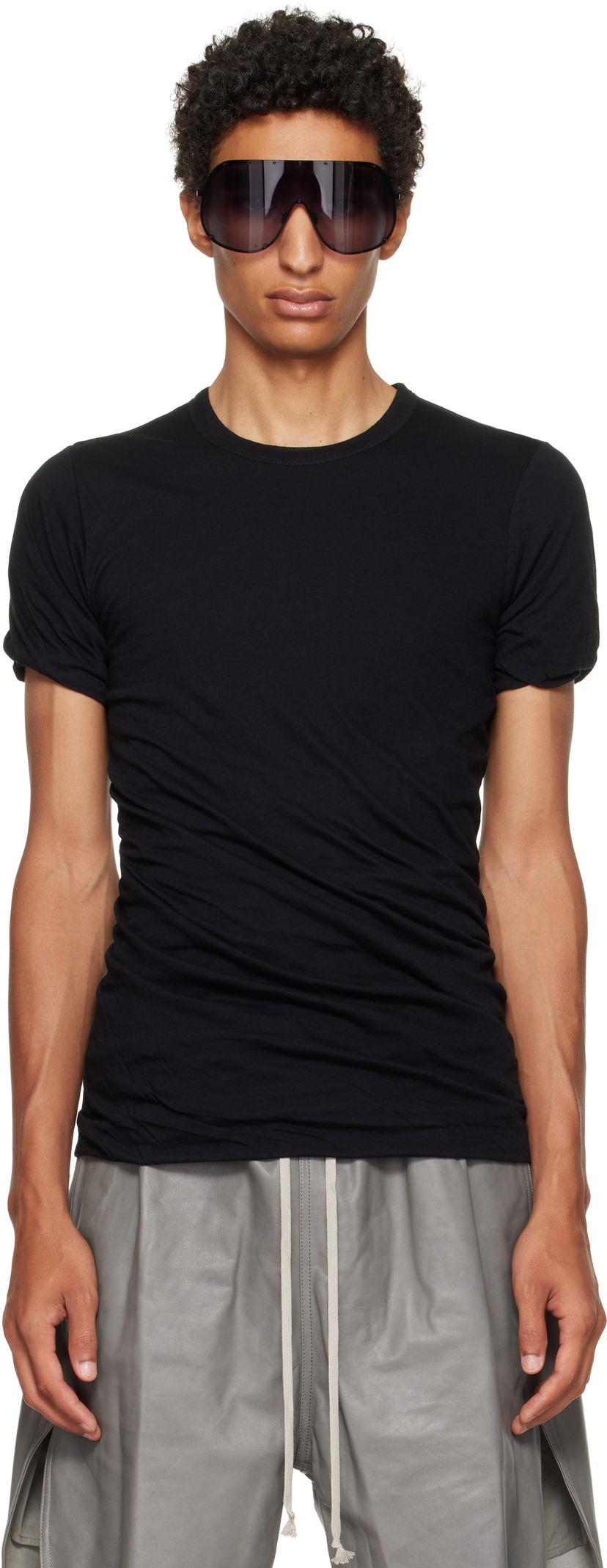 T-shirt Rick Owens Rick Owens Concordians Double T-Shirt Sort | RU02E1256 UCDB