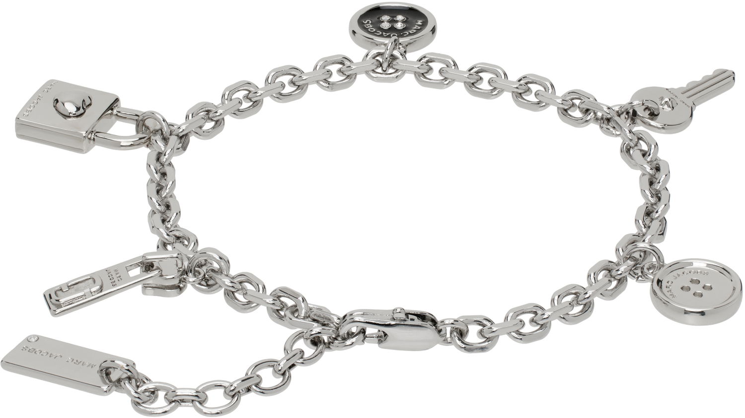 Armbånd Marc Jacobs Marc Jacobs Charm Bracelet with Buttons, Lock, Key and Logo Tag Metalisk | 2R4JBR001J41, 1