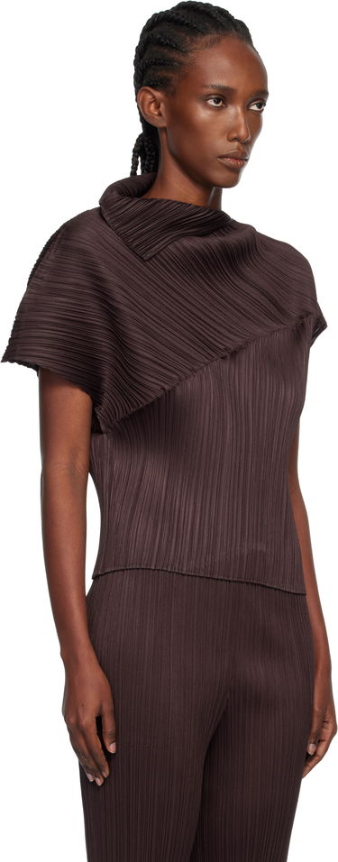 T-shirts og tank tops Pleats Please Issey Miyake Pleats Please Issey Miyake Pleated Asymmetric Leap Top Beige | PP58JK461, 4