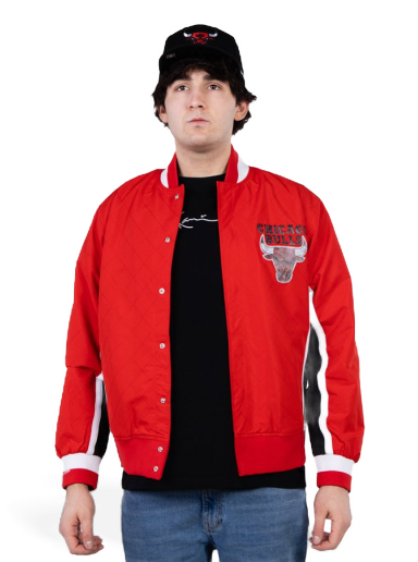 Bomberjakke Mitchell & Ness 75th Anniversary Warm Up Jacket Chicago Bulls Rød | OJBF1201-CBUYYPPPRED1
