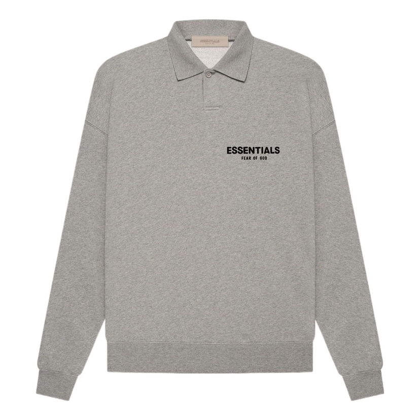 Polo skjorte Fear of God Essentials By Fear Of God Long Sleeve Polo Shirt Grå | FOG-SS22-522