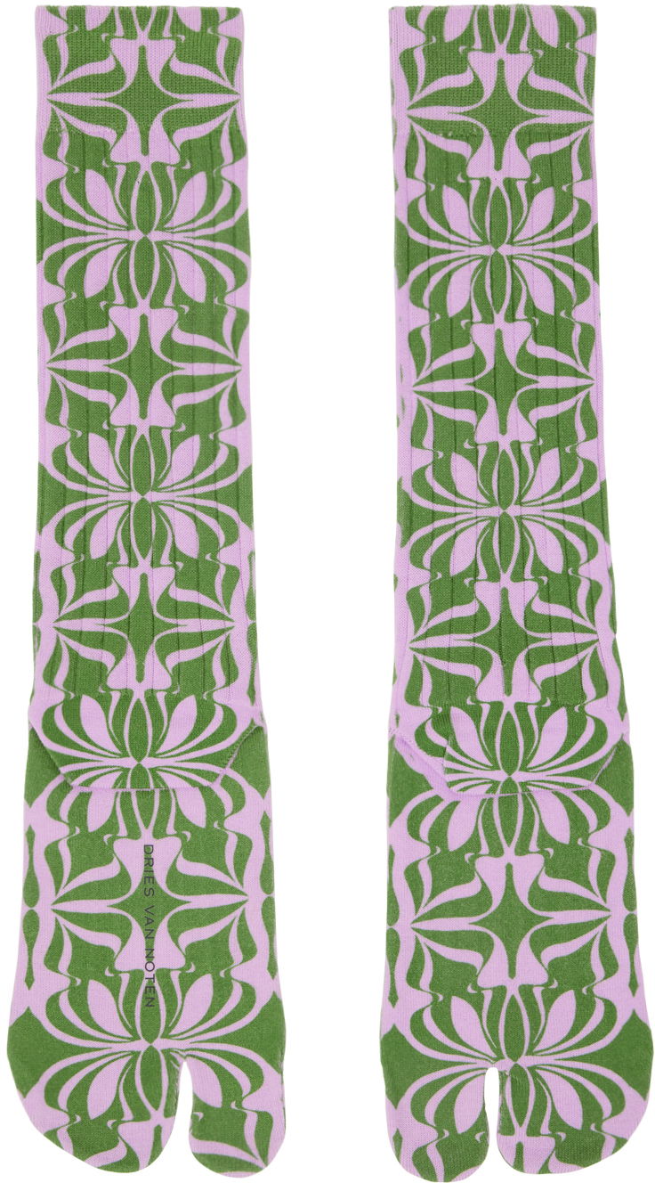 Sokker Dries Van Noten Dries Van Noten Printed Tabi Socks Flerfarvet | 241-011901-045, 1