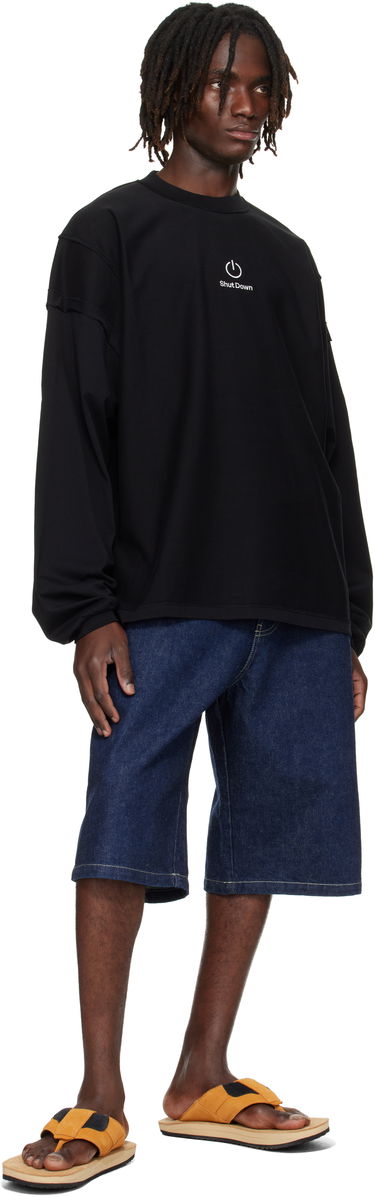 Sweatshirt VETEMENTS VETEMENTS 'Shut Down' Embroidered Longsleeve Sweatshirt Sort | UH76LS790B, 3