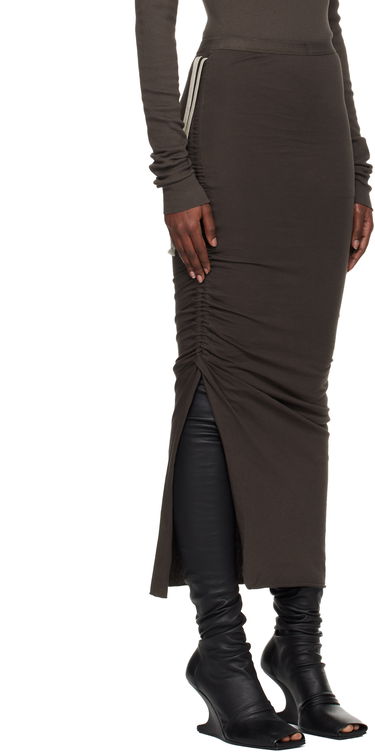 Nederdel Rick Owens DRKSHDW Concordians Soft Edfu Midi Skirt Brun | DS02E7335 RN, 1