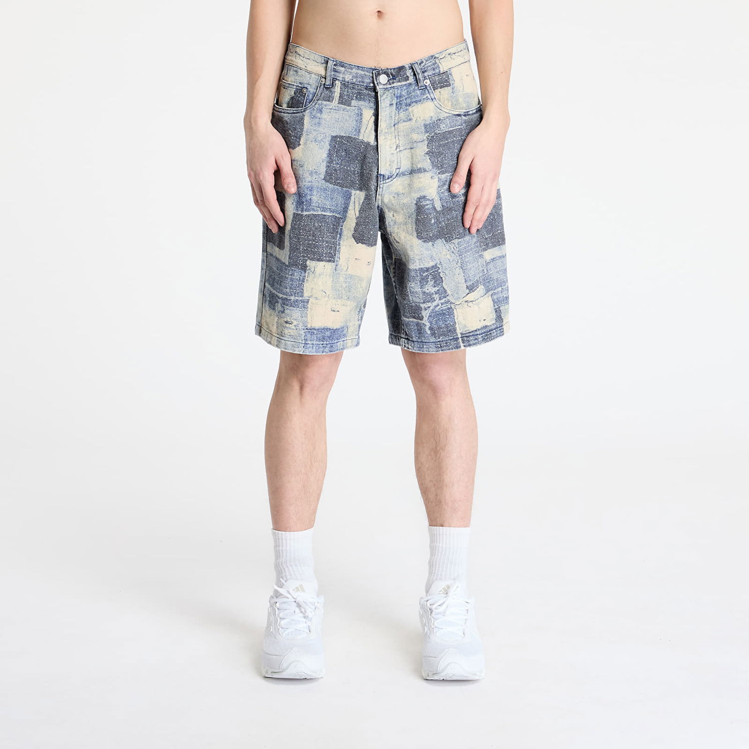Shorts Pleasures Pleasures Boro Baggy Denim Shorts Blå | P25SP032 INDIGO, 0