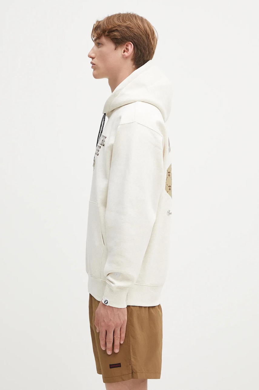 Sweatshirt AAPE by A Bathing Ape AAPE Basic Hoodie with Print Hvid | AAPSWMB342XAN, 1