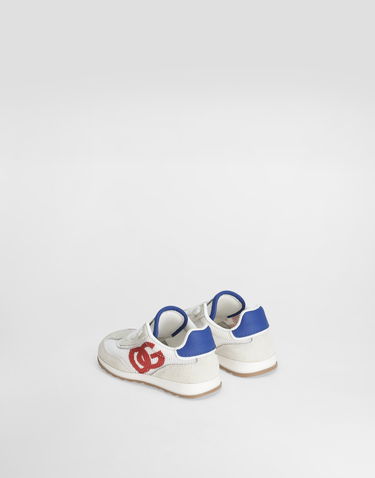 Skopleje Dolce & Gabbana Dolce & Gabbana Dg Cushion Mesh And Calfskin Nappa First Steps (19-26) Hvid | DN0217A535589926, 2