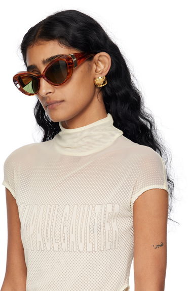 Solbriller Jean Paul Gaultier Jean Paul Gaultier 'The Parisian Cat' Sunglasses Brun | 25/03-U-EY001-X059-18, 3