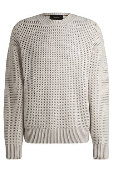 Sweater BOSS BOSS Relaxed Fit Virgin Wool and Cashmere Sweater Grå | 50530877, 0