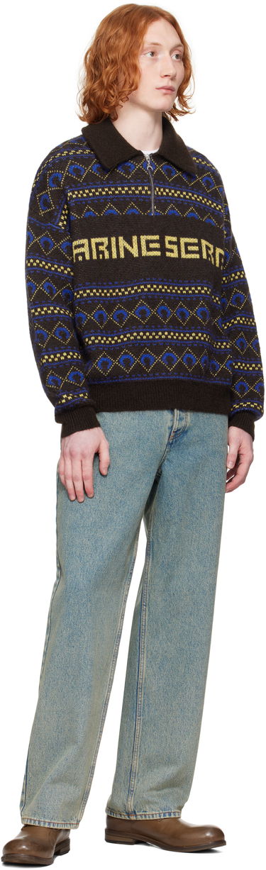 Sweater Marine Serre Marine Serre Jacquard Knit Sweater Brun | MTK022A CKNI0532, 3