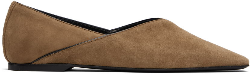 Tøj TOTEME TOTEME Everyday Suede Ballerina Flats Brun | 253-WAS2759-LE0071