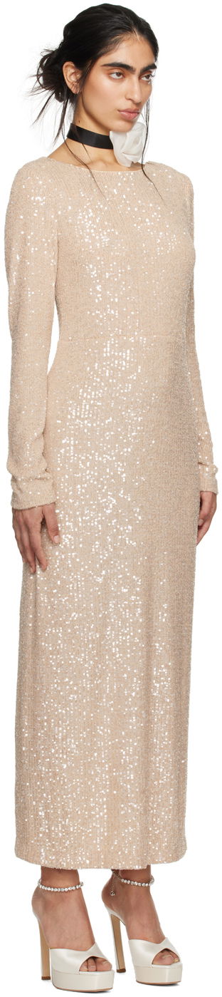 Kjole Anna Sui Sequined Midi Dress Beige | 424S71, 1