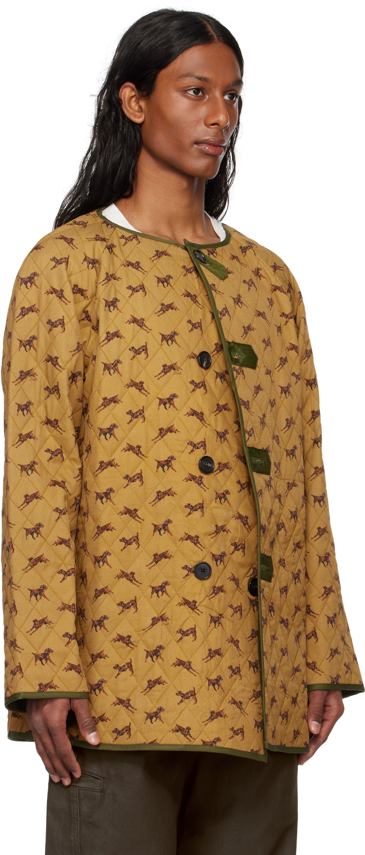 Puffer jakke Bode Bode Crittendon Reversible Liner Coat Gul | MRS25OW011, 1