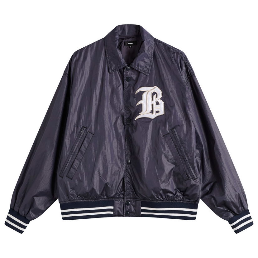 Bomberjakke BEAMS BEAMS Satin Varsity Jacket Mørkeblå | 1118-3294-139-79