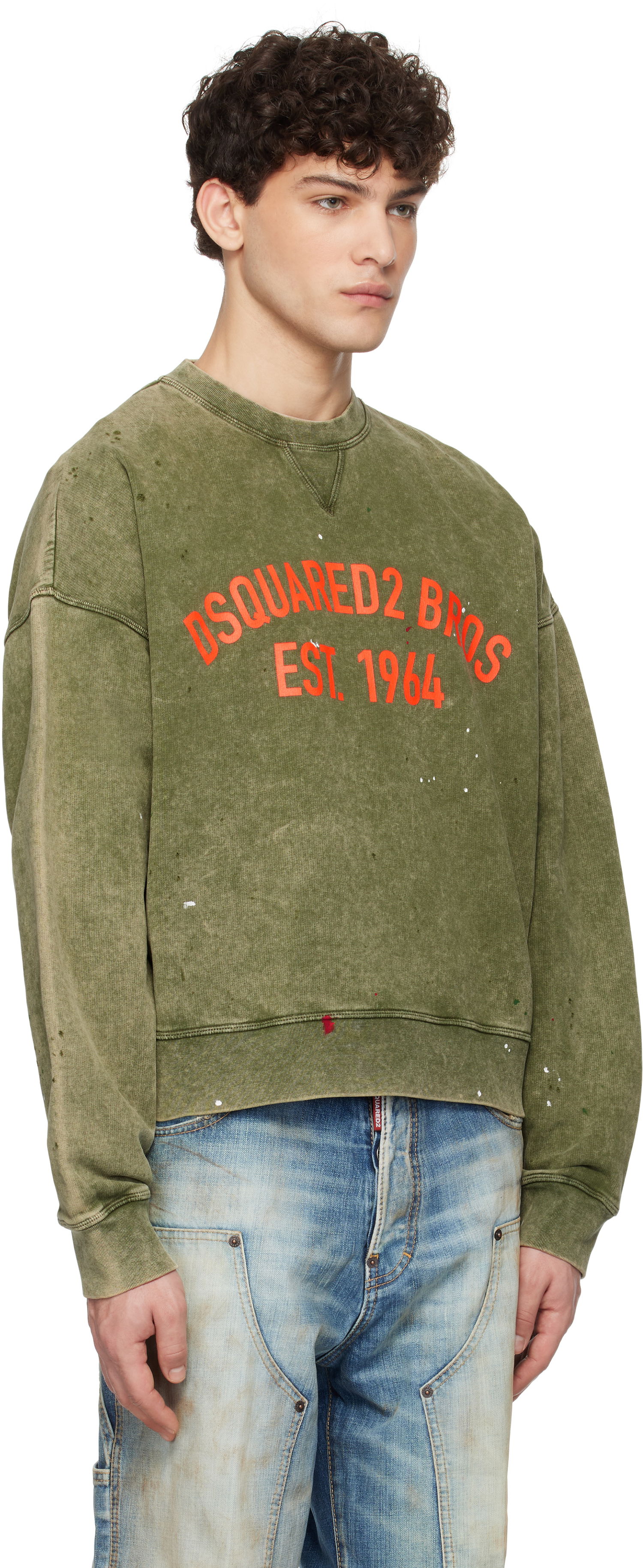 Sweater DSQUARED2 Dsquared2 Cypro Fit Sweatshirt Grøn | S74GU0847_S25030, 1