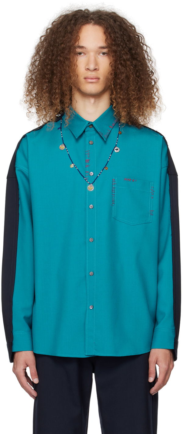 Skjorte Marni Contrast Shirt Blå | CUMU0278QS TW839