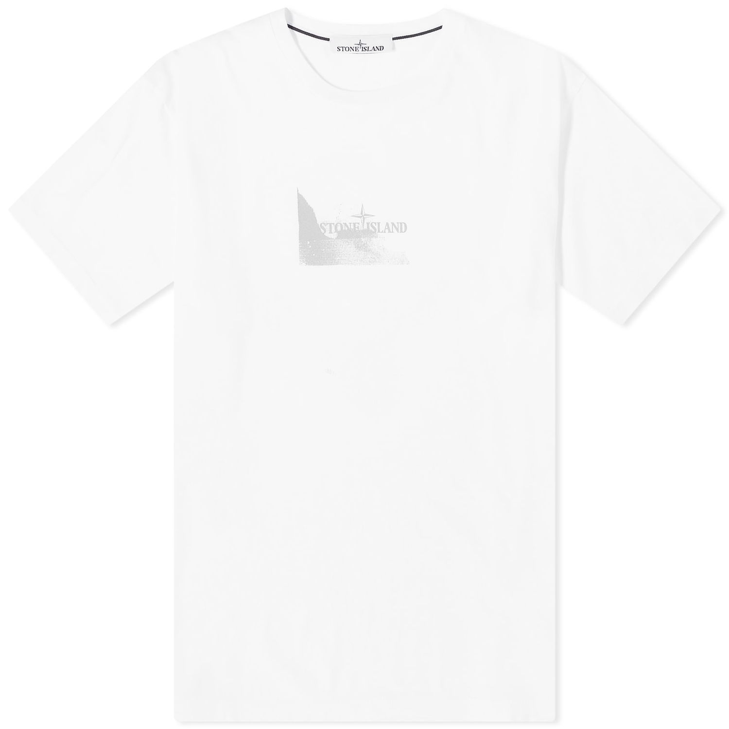 T-shirt Stone Island Reflective Badge Print T-Shirt Hvid | 80152RC88-V0001, 0