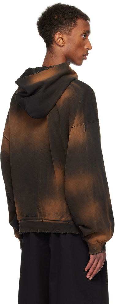 Sweatshirt We11done We11done Distressed Zip-Up Hoodie Brun | WD-TJ3-24-833-U-BK, 2