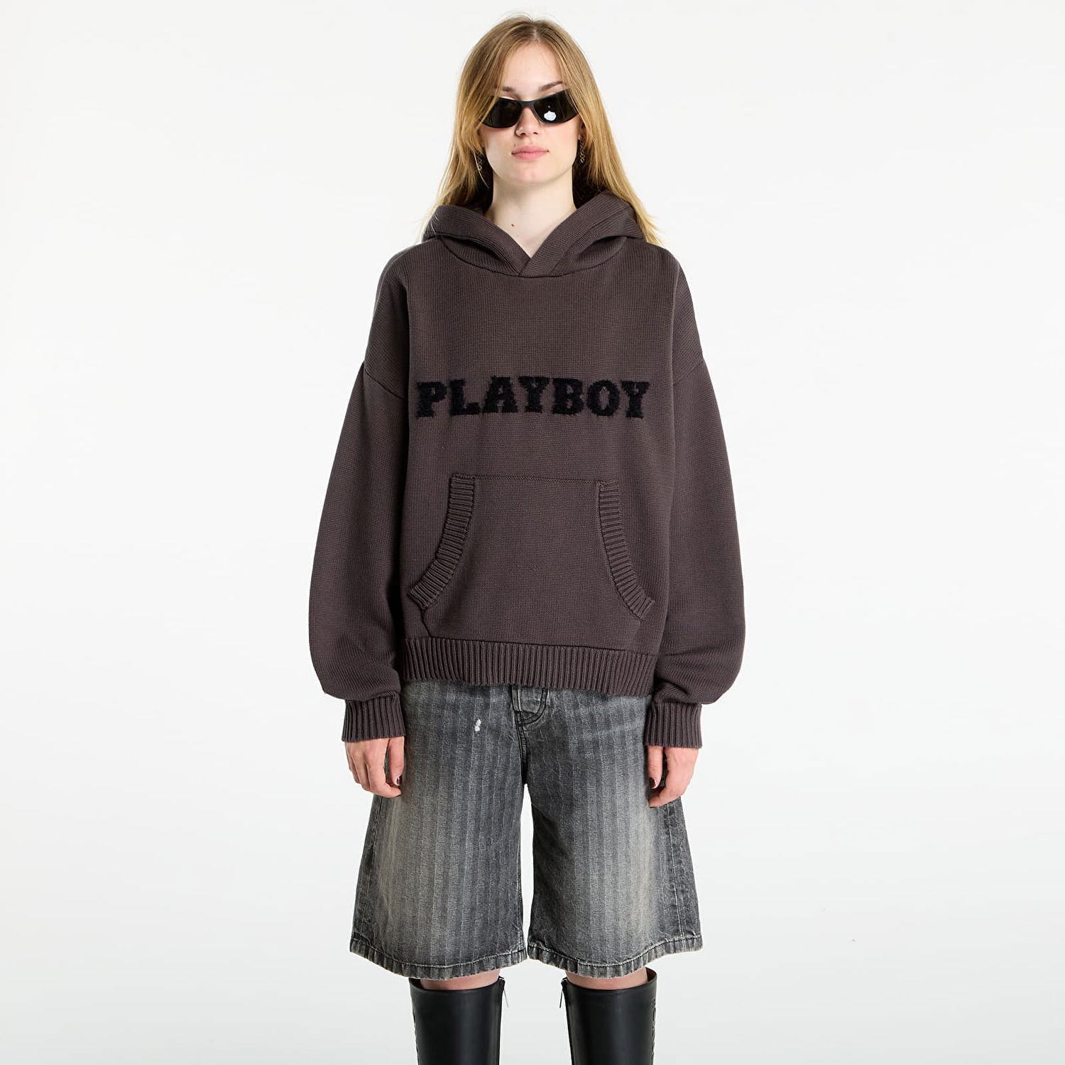 Sweatshirt Footshop Playboy x FTSHP Sweater Hoodie UNISEX Grey Grå | FTSHP_517, 1