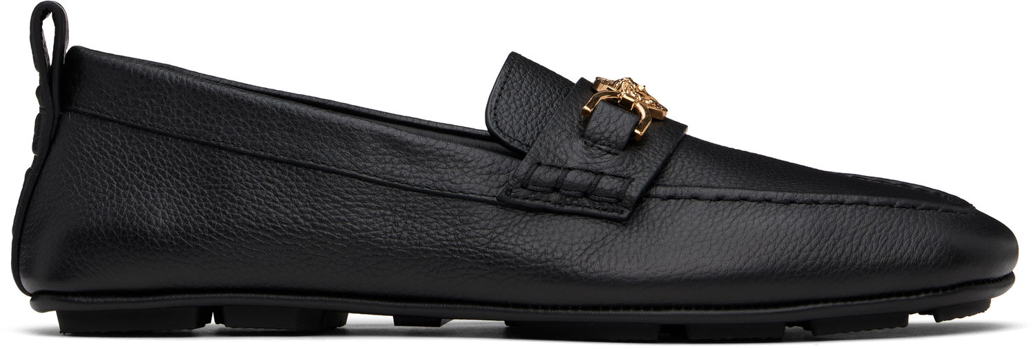 Sneakers og sko Versace Leather Driver Loafers Sort | 1017072_1A12110, 0