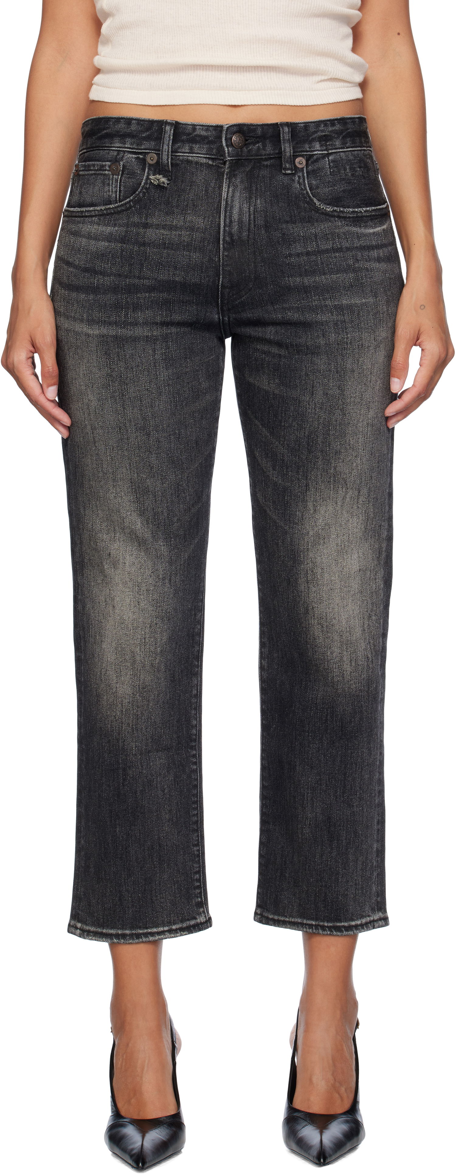 Jeans R13 R13 Romeo Crop Jeans Sort | R13WD103-D248A, 0