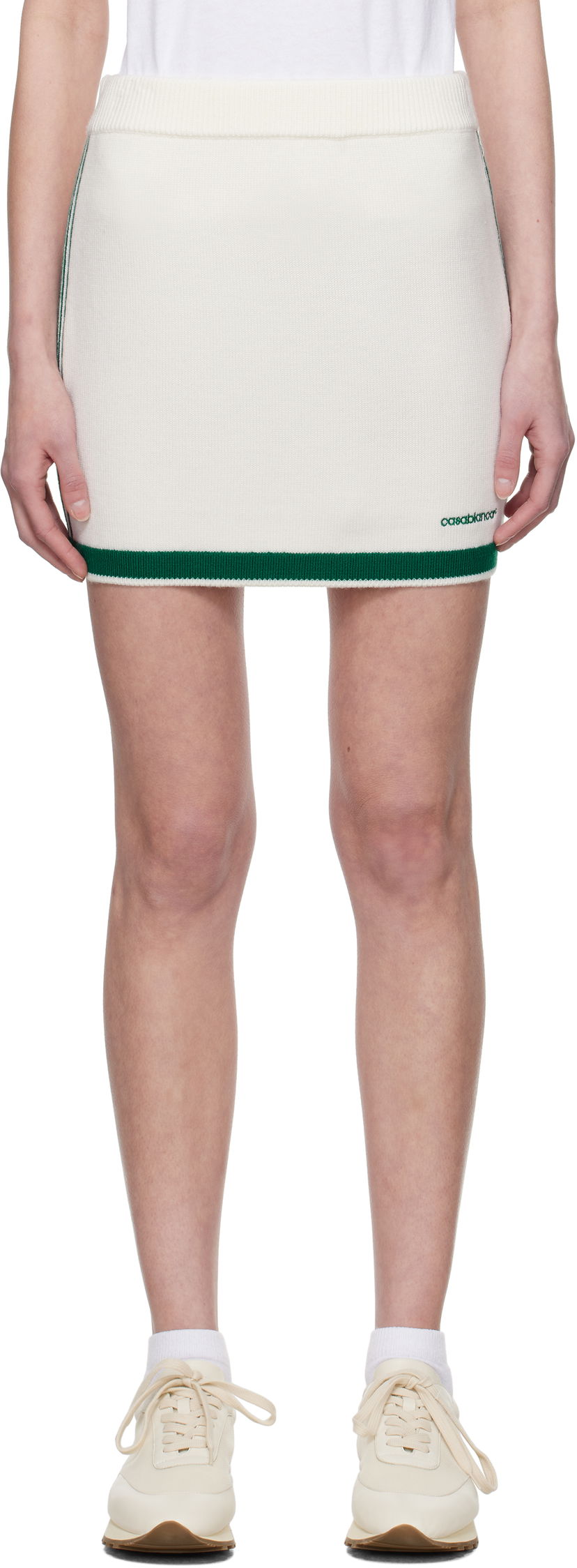 Nederdel Casablanca Casablanca Knit Tennis Miniskirt Hvid | WPS25-KW-857-01