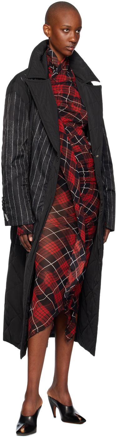 Trenchcoat Jean Paul Gaultier Gaultier Pinstripe Long Coat Sort | 24/31-F-MA020-C065-000001, 3