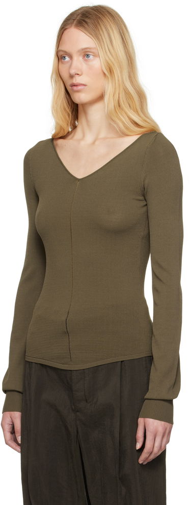 Sweater LEMAIRE Lemaire Wide V-Neck Top Grøn | TO1362 LK1038, 3