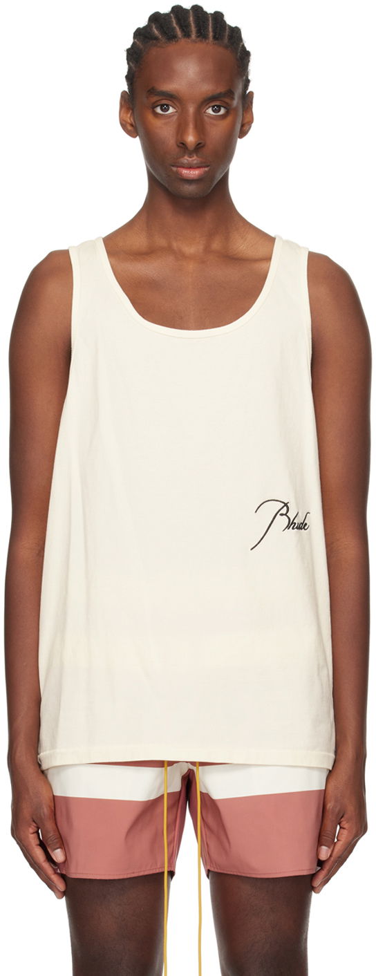 Tanktop Rhude Embroidered Tank Top Beige | RHPS24TA01012611, 0