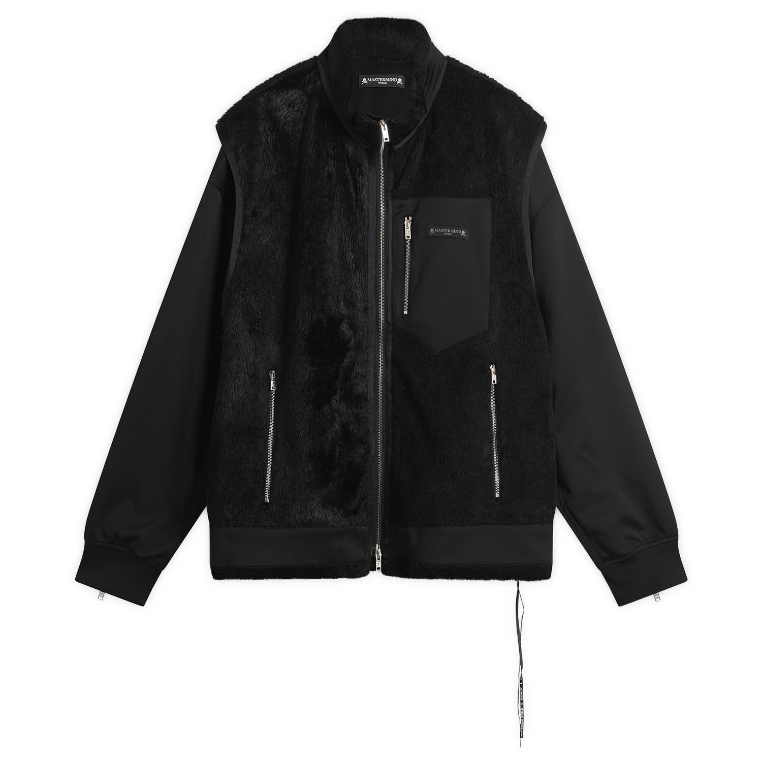 Jakke Mastermind WORLD Layered Sherpa Jacket Sort | MW25S15-BL032-905, 0