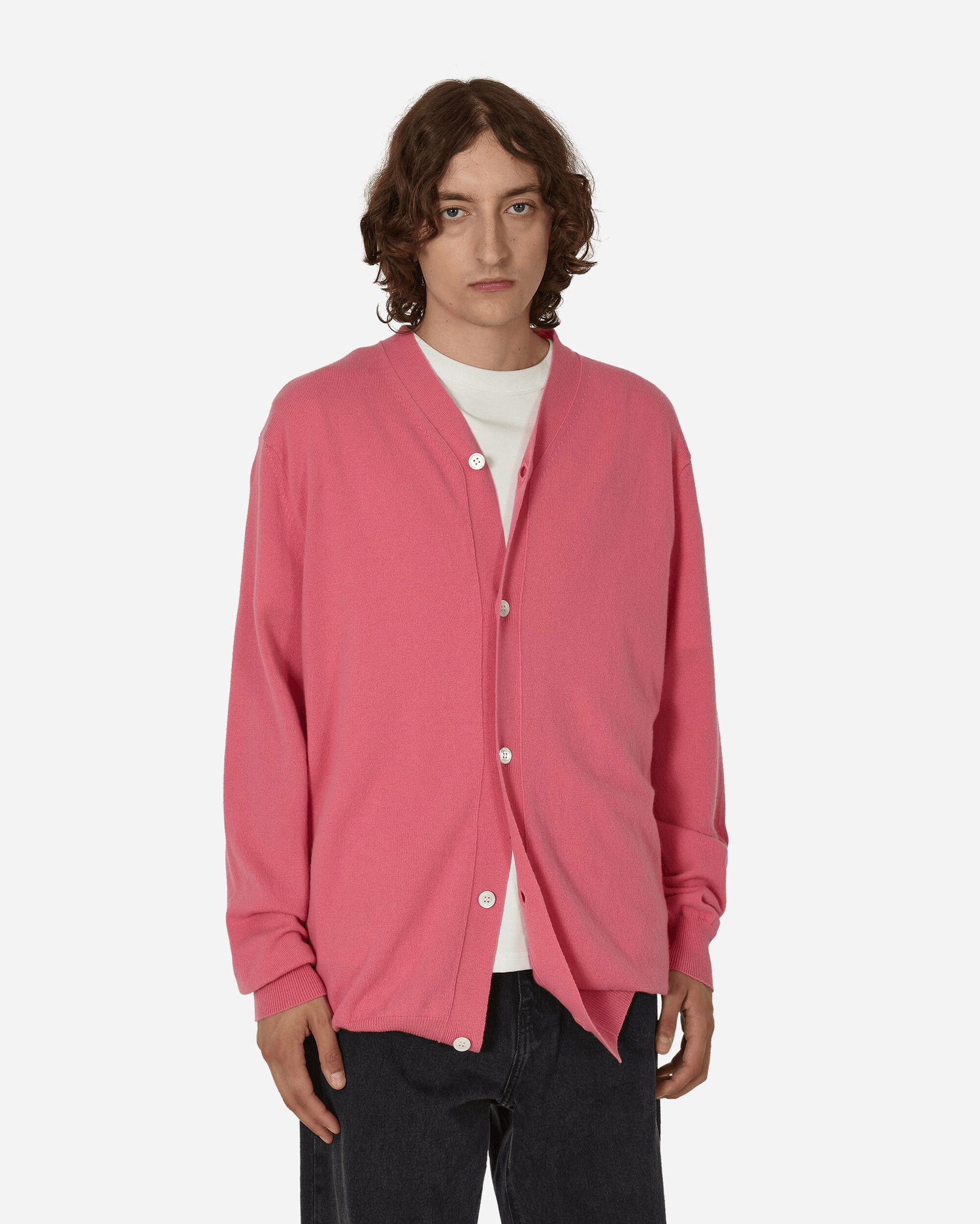 Sweater Comme des Garçons Oversized Knit Cardigan Lyserød | FL-N007-W23 4, 1