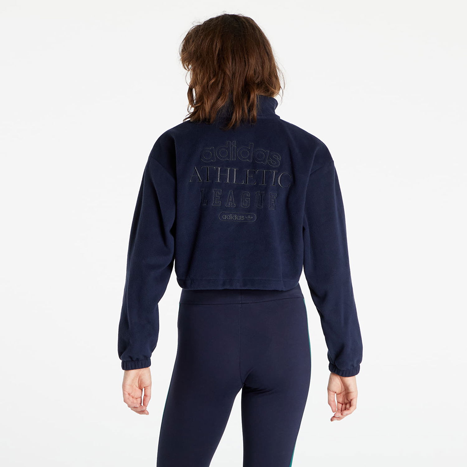 Sweatshirt adidas Originals Retro 1/4 Zip Cropped Mørkeblå | HL0052, 1
