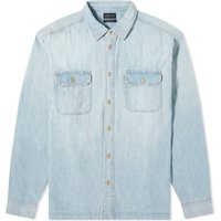 Skjorte John Elliott Princetown Denim Work Shirt Blå | E093G105570A, 1