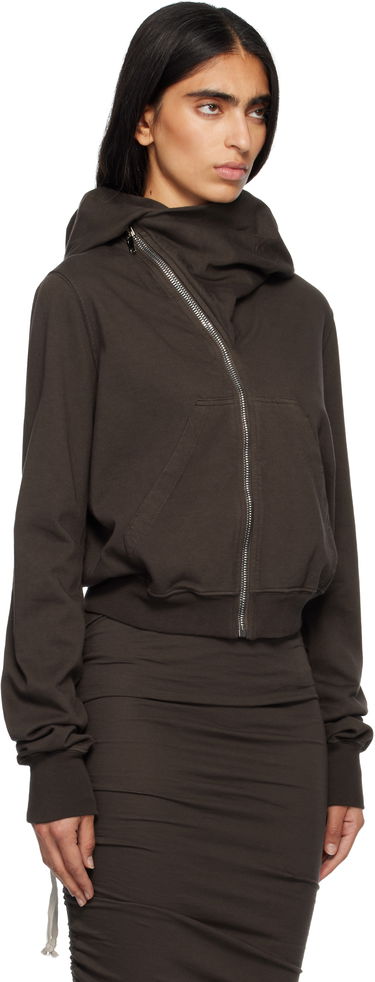 Sweatshirt Rick Owens Concordians Mountain Asymmetrical Zip Hoodie Brun | DS02E7247 RIG, 1