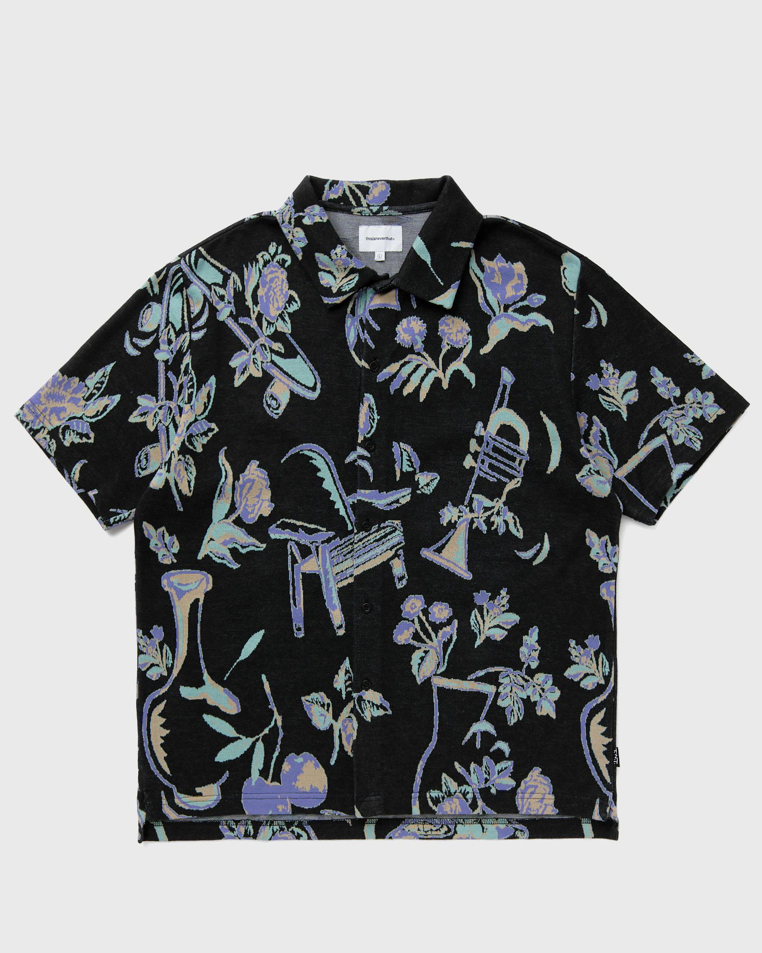 Skjorte thisisneverthat Object Jacquard Top Sort | TN241TSHTS01BLK, 0