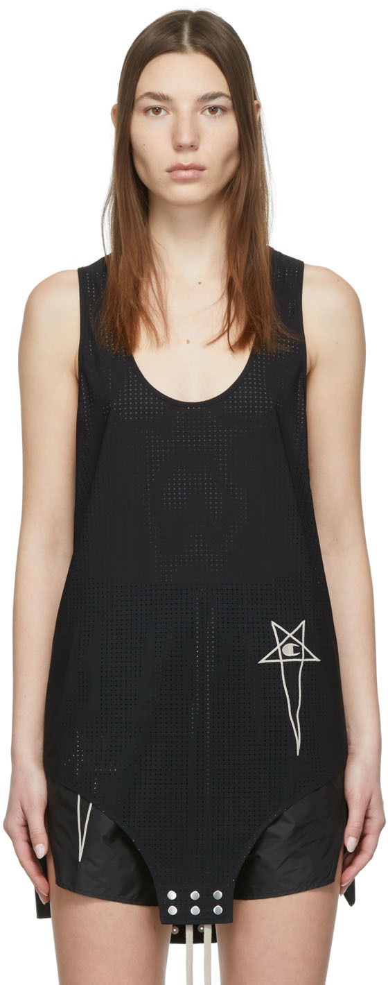 Tanktop Rick Owens Basketball Perforated Tank Top Sort | CW01B5379 CHNET